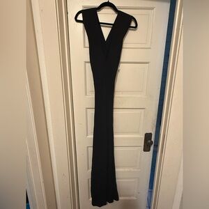 Lulus Thinking Out Loud Black Backless Jumpsuit